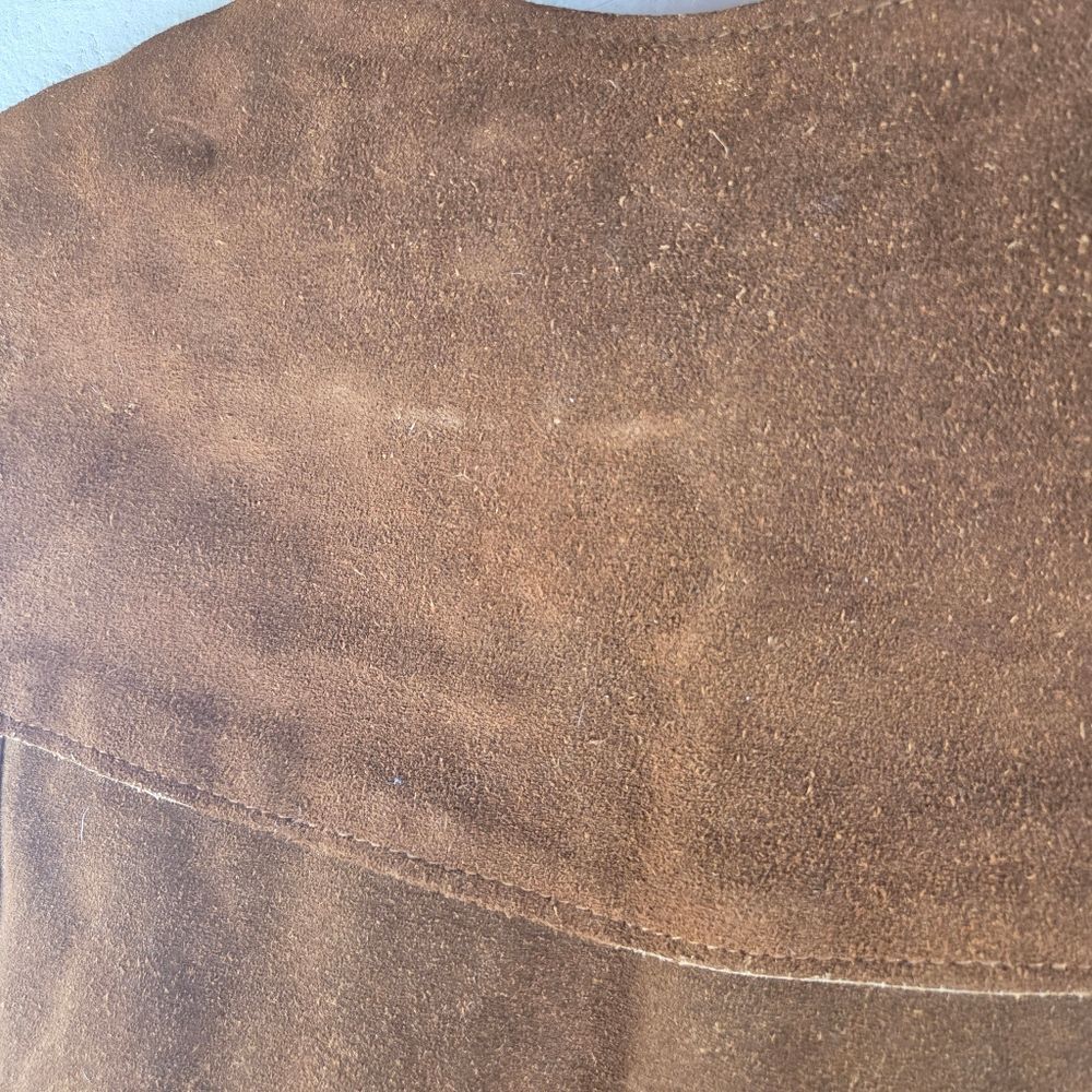 Rancher By Schott Vintage Brown Leather Suede Western Snap Men Vest Size Large - Picture 12 of 16